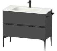 Duravit Sivida Meuble sous-lavabo, 2 tiroirs, poignée encastrée noir diamant mat, 1010x477x592mm, pour Sivida, SV46520BD490000, Couleur: Graphite mat