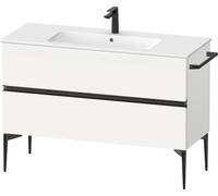 Duravit Sivida Meuble sous-lavabo, 2 tiroirs, poignée encastrée noir diamant mat, 1210x477x591mm, pour ME by Starck, SV46460BD180000, Couleur: Blanc Mat