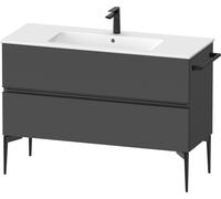 Duravit Sivida Meuble sous-lavabo, 2 tiroirs, poignée encastrée noir diamant mat, 1210x477x591mm, pour ME by Starck, SV46460BD490000, Couleur: Graphite mat