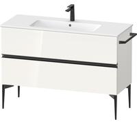Duravit Sivida Meuble sous-lavabo, 2 tiroirs, poignée encastrée noir diamant mat, 1210x477x591mm, pour ME by Starck, SV46460BD220000, Couleur: Blanc brillant