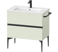 Duravit Sivida Meuble sous-lavabo, 2 tiroirs, poignée encastrée noir diamant mat, 810x477x591mm, pour ME by Starck, SV46440BDHH0000, Couleur: Vert pâle mat