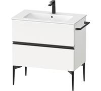 Duravit Sivida Meuble sous-lavabo, 2 tiroirs, poignée encastrée noir diamant mat, 810x477x591mm, pour ME by Starck, SV46440BD180000, Couleur: Blanc Mat