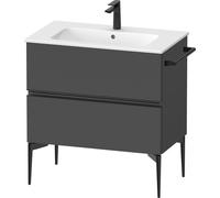 Duravit Sivida Meuble sous-lavabo, 2 tiroirs, poignée encastrée noir diamant mat, 810x477x591mm, pour ME by Starck, SV46440BD490000, Couleur: Graphite mat