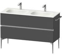 Duravit Sivida Meuble sous-lavabo, 2 tiroirs, poignée profilée chromée, 1280x477x592mm, pour Sivida, SV4654010490000, Couleur: Graphite mat