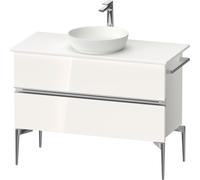 Duravit Sivida Meuble sous-lavabo sur console, 2 tiroirs, poignée profilée chromée, 1045x475x548mm, SV4659010220000, Couleur: Blanc brillant
