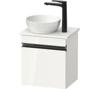 Duravit Sivida Meuble sous-lavabo sur console, charnières à droite, poignée-barre noir diamant mat, 400x325x440mm, SV4656RBD220000, Couleur: Blanc brillant