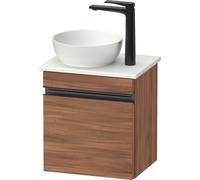 Duravit Sivida Meuble sous-lavabo sur console, charnières à gauche, poignée-barre noir diamant mat, 400x325x440mm, SV4656LBD790000, Couleur: Noyer mat