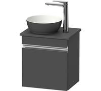 Duravit Sivida Meuble sous-lavabo sur console, charnières à gauche, poignée profilée chromée, 400x325x440mm, SV4656L10490000, Couleur: Graphite mat