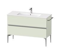 Duravit Sivida bâti-support pour lavabo, 2 tiroirs, poignée profilée chromée, 1210x477x591mm, pour ME by Starck, SV4646010HH0000, Couleur: Vert pâle mat