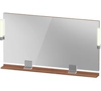 Duravit Sivida miroir, chrome, 1330x36x650mm, éclairage à poser, interrupteur à détecteur, raccordement au réseau, SV7425010790000, Couleur: Noyer mat