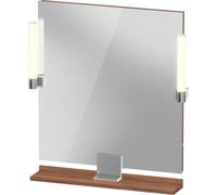 Duravit Sivida miroir, chrome, 650x36x650mm, éclairage à poser, interrupteur à détecteur, raccordement au réseau, SV7421010790000, Couleur: Noyer mat