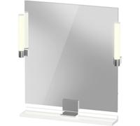 Duravit Sivida miroir, chrome, 650x36x650mm, éclairage à poser, interrupteur à détecteur, raccordement au réseau, SV7421010220000, Couleur: Blanc brillant