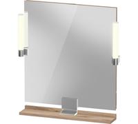 Duravit Sivida miroir, chrome, 650x36x650mm, éclairage à poser, interrupteur à détecteur, raccordement au réseau, SV7421010550000, Couleur: ChÃªne marbrÃ©
