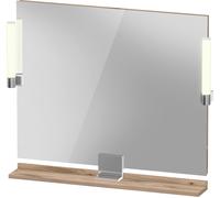 Duravit Sivida miroir, chrome, 850x36x650mm, éclairage à poser, interrupteur à détecteur, raccordement au réseau, SV7422010550000, Couleur: ChÃªne marbrÃ©