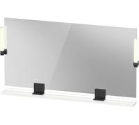 Duravit Sivida miroir, noir diamant mat, 1330x36x650mm, éclairage à poser, interrupteur à détecteur, raccordement au réseau, SV74250BD220000, Couleur: Blanc brillant