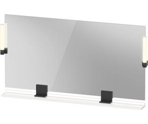 Duravit Sivida miroir, noir diamant mat, 1330x36x650mm, éclairage à poser, interrupteur à détecteur, raccordement au réseau, SV74250BD220000, Couleur: Blanc brillant