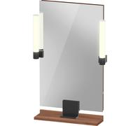 Duravit Sivida miroir, noir diamant mat, 450x36x650mm, éclairage à poser, interrupteur à détecteur, raccordement au réseau, SV74200BD790000, Couleur: Noyer mat