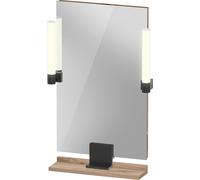 Duravit Sivida miroir, noir diamant mat, 450x36x650mm, éclairage à poser, interrupteur à détecteur, raccordement au réseau, SV74200BD550000, Couleur: ChÃªne marbrÃ©