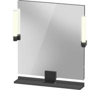 Duravit Sivida miroir, noir diamant mat, 650x36x650mm, éclairage à poser, interrupteur à détecteur, raccordement au réseau, SV74210BD490000, Couleur: Graphite mat