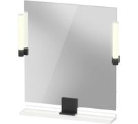 Duravit Sivida miroir, noir diamant mat, 650x36x650mm, éclairage à poser, interrupteur à détecteur, raccordement au réseau, SV74210BD220000, Couleur: Blanc brillant
