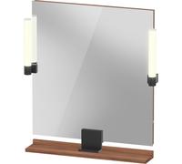 Duravit Sivida miroir, noir diamant mat, 650x36x650mm, éclairage à poser, interrupteur à détecteur, raccordement au réseau, SV74210BD790000, Couleur: Noyer mat