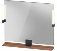 Duravit Sivida miroir, noir diamant mat, 850x36x650mm, éclairage à poser, interrupteur à détecteur, raccordement au réseau, SV74220BD790000, Couleur: Noyer mat