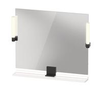 Duravit Sivida miroir, noir diamant mat, 850x36x650mm, éclairage à poser, interrupteur à détecteur, raccordement au réseau, SV74220BD220000, Couleur: Blanc brillant