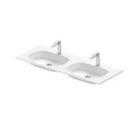 Duravit Sivida lavabo double pour meuble, 2 trous pour robinet, sans trop-plein, 1290x485mm, blanc satiné, 2650043200