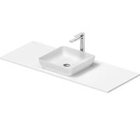Duravit Sivida Set lavabos rectangulaires incl. console 1280x500x123mm, 2680203200, Couleur: Plan de toilette Intérieur : Blanc satiné, extérieur : blanc satiné ; console : Blanc