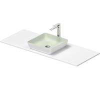 Duravit Sivida Set lavabos rectangulaires incl. console 1280x500x123mm, 268020FG00, Couleur: Plan de toilette Intérieur : Vert pâle mat, extérieur : blanc satiné ; console : Blanc