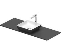 Duravit Sivida Set lavabos rectangulaires in onsole 1280x500x123mm, 268020FI00, Couleur: Plan de toilette intérieur : Blanc satiné, extérieur : gris foncé mat ; console : Gris foncé