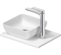 Duravit Sivida Set lavabos rectangulaires incl. console 410x330x123mm, 2680233200, Couleur: Plan de toilette Intérieur : Blanc satiné, extérieur : blanc satiné ; console : Blanc