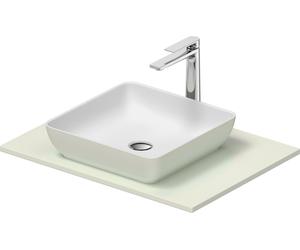 Duravit Sivida Set lavabos rectangulaires in onsole 680x500x123mm, 268017FH00, Couleur: Plan de toilette intérieur : Blanc satiné, extérieur : vert pâle mat ; console : Vert pâle