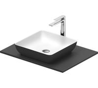 Duravit Sivida Set lavabos rectangulaires incl. console 680x500x123mm, 268017FI00, Couleur: Plan de toilette intérieur : Blanc satiné, extérieur : gris foncé mat ; console : Gris foncé