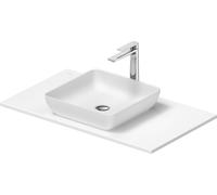 Duravit Sivida Set lavabos rectangulaires incl. console 880x500x123mm, 2680183200, Couleur: Plan de toilette Intérieur : Blanc satiné, extérieur : blanc satiné ; console : Blanc