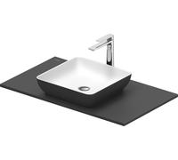 Duravit Sivida Set lavabos rectangulaires incl. console 880x500x123mm, 268018FI00, Couleur: Plan de toilette intérieur : Blanc satiné, extérieur : gris foncé mat ; console : Gris foncé