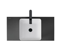 Duravit Sivida Set lavabos rectangulaires incl. console 1080x500x123mm, 268019FI00, Couleur: Plan de toilette intérieur : Blanc satiné, extérieur : gris foncé mat ; console : Gris foncé