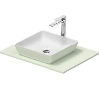 Duravit Sivida Set lavabos rectangulaires incl. console 680x500x123mm, 268017FH00, Couleur: Plan de toilette intérieur : Blanc satiné, extérieur : vert pâle mat ; console : Vert pâle