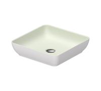 Duravit Sivida vasque à poser rectangulaire, 400x400mm, sans trou pour robinet, sans trop-plein, 266001FG00, Couleur: Couleur intérieure vert pâle mat, couleur extérieure blanc satiné