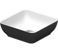 Duravit Sivida vasque à poser rectangulaire, 300x300mm, sans trou pour robinet, sans trop-plein, 266003FI00, Couleur: Couleur intérieure blanc satiné, couleur extérieure gris foncé mat