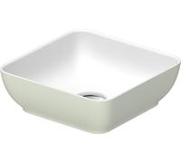 Duravit Sivida vasque à poser rectangulaire, 300x300mm, sans trou pour robinet, sans trop-plein, 266003FH00, Couleur: Couleur intérieure blanc satiné, couleur extérieure vert pâle mat