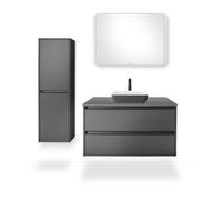 Duravit Sivida vasque à poser rectangulaire, 400x400mm, sans trou pour robinet, sans trop-plein, 266001FI00, Couleur: Couleur intérieure blanc satiné, couleur extérieure gris foncé mat