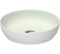 Duravit Sivida vasque à poser ronde, 400x400mm, sans trou pour robinet, sans trop-plein, 266000FG00, Couleur: Couleur intérieure vert pâle mat, couleur extérieure blanc satiné