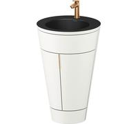 Duravit Starck 1 ,c-bonded set S19514O04360000 poignée bronze, Céramique noir mat, sur pied blanc satiné mat, 864 x 560 x 605 mm