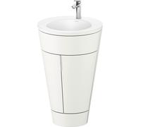 Duravit Starck 1 c-bonded Ensemble au sol, rond, 560x864x605mm, lavabos blanc satiné, poignée chrome, S19512O10360000, Couleur: Laque mate en soie blanche