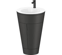 Duravit Starck 1 c-bonded Ensemble au sol, rond, 560x864x605mm, lavabos blanc ultra-brillant, poignée noir diamant, S19513OBD580000, Couleur: Peinture graphite satiné