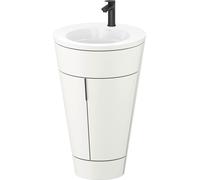 Duravit Starck 1, set c-bonded S19513OBD360000 poignée noir diamant, céramique blanc mat, sur pied, blanc satiné mat, 864 x 560 x 605 mm