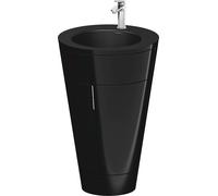 Duravit Starck 1 c-bonded Ensemble au sol, rond, 560x864x605mm, lavabos noir mat, poignée chrome, S19514O10400000, Couleur: Laque noire brillante