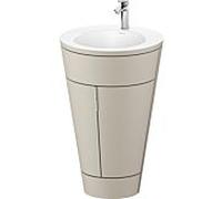 Duravit Starck 1 c-bonded Ensemble au sol, rond, 560x864x605mm, lavabos blanc satiné, poignée chrome, S19512O10600000, Couleur: Laque mate taupe soie