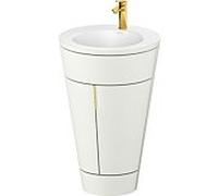 Duravit Starck 1 ,c-bonded set S19512O34390010 poignée or, Céramique Weiß Matt , éclairage intérieur, sur pied, blanc nordique satiné mat, 864 x 560 x 605 mm